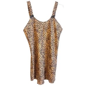 JWS leopard print chemise slipdress black bows